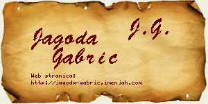 Jagoda Gabrić vizit kartica